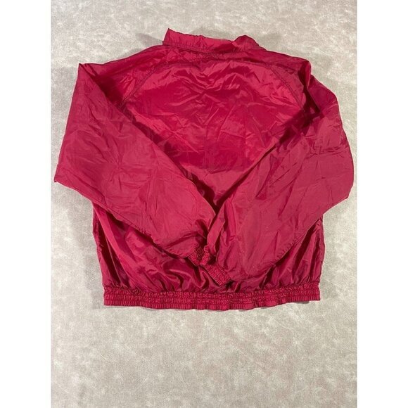 APEX Men's Windbreaker Full Zip Logo Jacket Collared Polyester Red Large - Picture 2 of 10